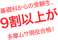 基礎科からの受験生、9割以上が多摩むさ現役合格！