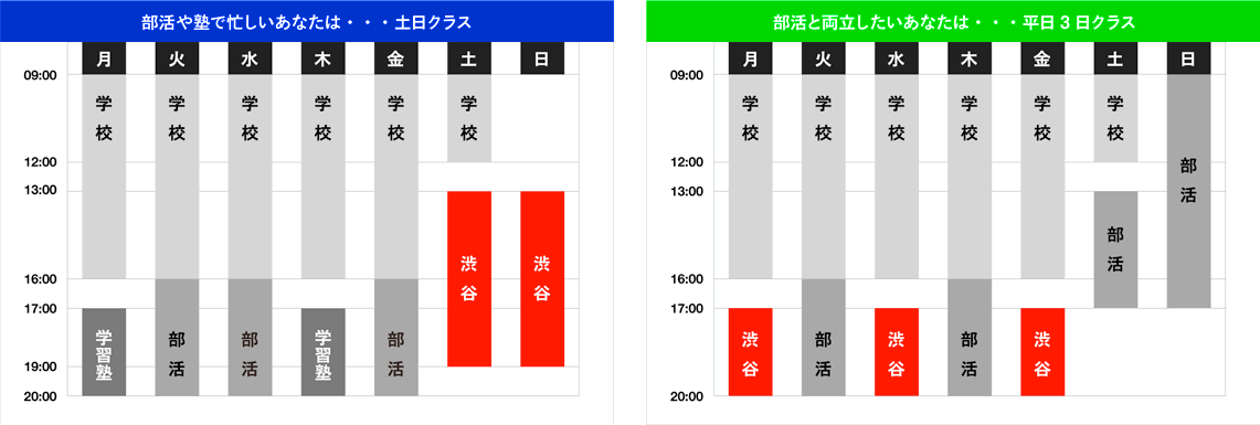 受講スケジュールの例